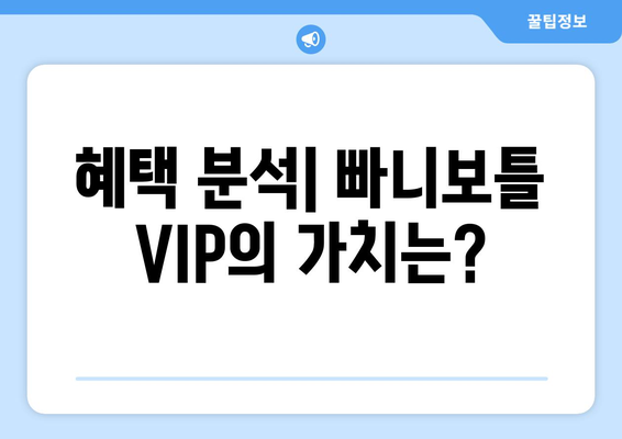 더 인플루언서 빠니보틀의 VIP 베네핏, 승리 전략 분석