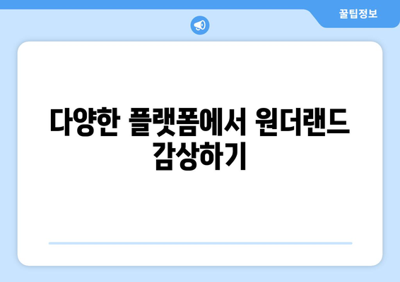 [꿀팁] 원더랜드 무료로 시청하기