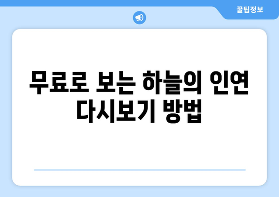 하늘의 인연을 무료로 다시보고 등장인물 관계도를 확인하세요