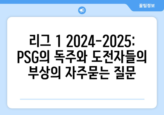 리그 1 2024-2025: PSG의 독주와 도전자들의 부상