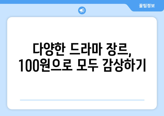 드라마 무료 시청: 100원 요금제 소개