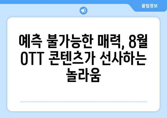 실험적이고 아방가르드한 OTT 콘텐츠: 2024년 8월 특별전