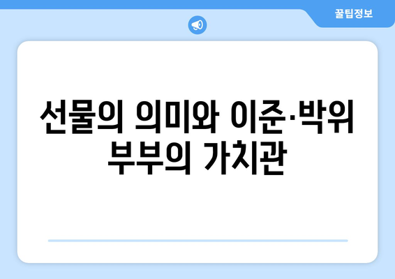 이준·박위 부부, 송지은에게 63만 원 선물의 약속 이행