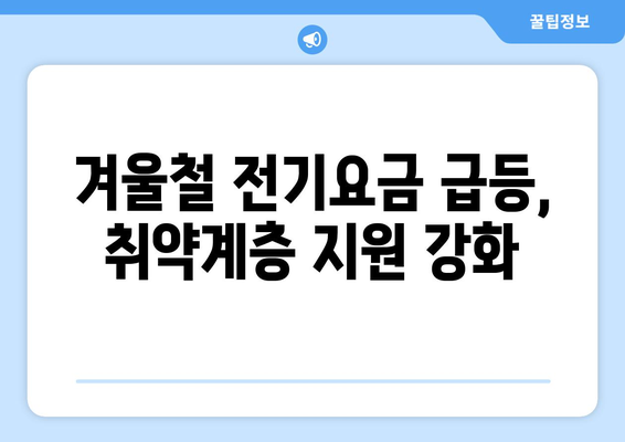 전기 요금 급등 대비 130만 취약 가구에 지원 확대