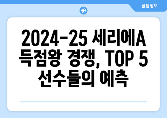 2024-25 세리에A 최고의 공격수 TOP 5