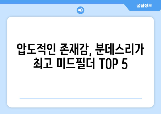 분데스리가 2024-25 시즌 최고의 미드필더 TOP 5