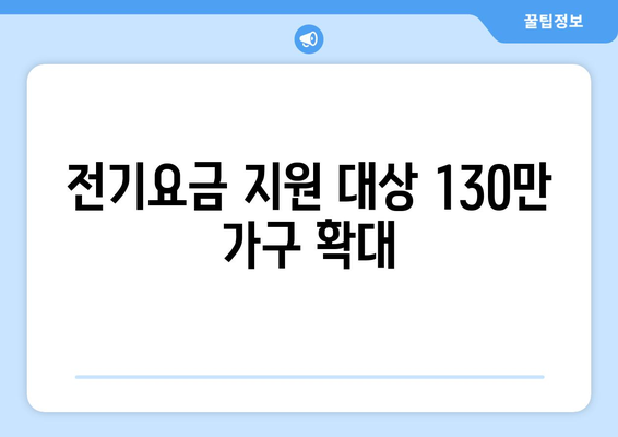 정부, 에너지 취약계층 130만 가구 전기요금 지원 확대 결정