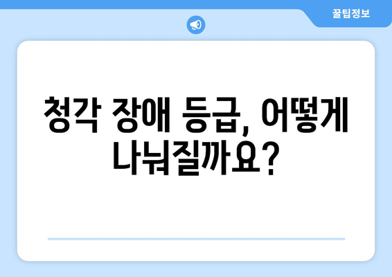 청각 장애자 등급 기준 및 정부 지원금 안내