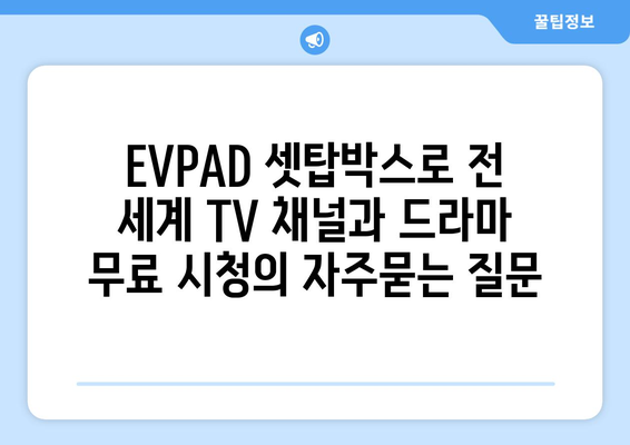 EVPAD 셋탑박스로 전 세계 TV 채널과 드라마 무료 시청