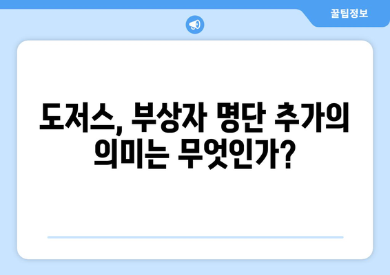 도저스, 글래스나우 부상으로 시즌 2번째 부상자 명단 명단 추가