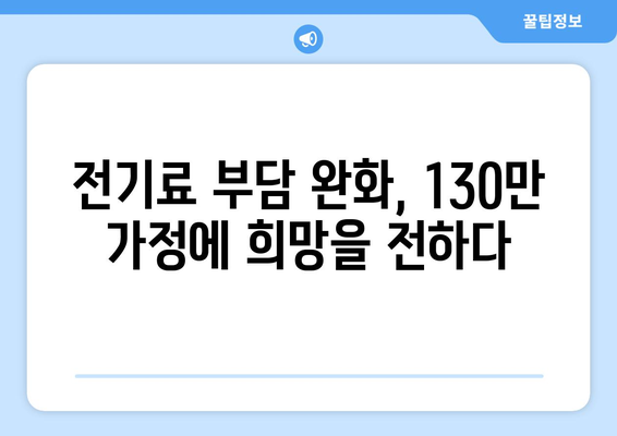 130만 가정에 전기료 지원 제공