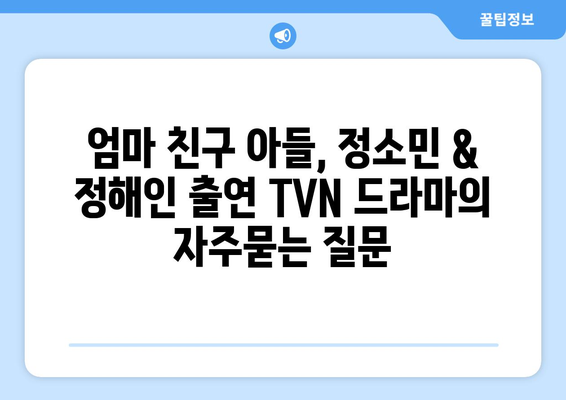 엄마 친구 아들, 정소민 & 정해인 출연 TVN 드라마