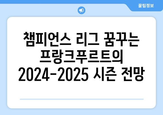 분데스리가 2024-2025: 아인트라흐트 프랑크푸르트의 유럽 무대 진출 도전