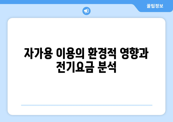 대중교통 대비 자가용 사용 전기요금