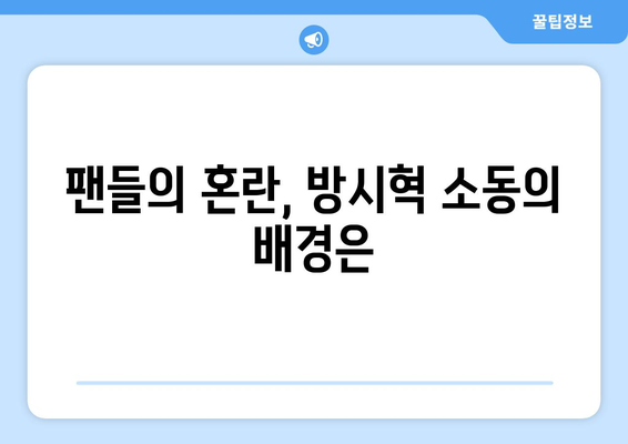 과즙세연 팬클럽 회장의 해명: 저는 방시혁 아닙니다 소동