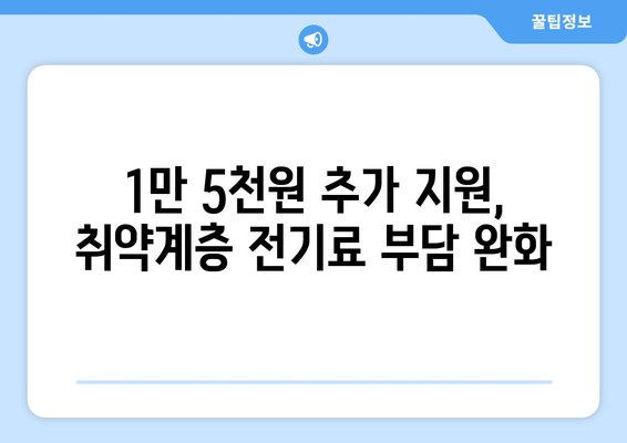 한동훈 대표, 취약계층에 전기료 1만 5천 원 추가 지원