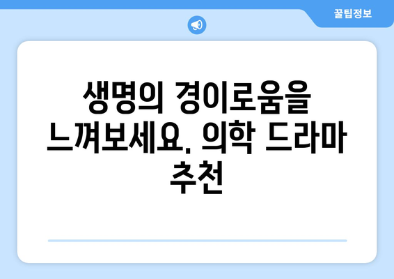 의학 드라마 특집: 2024년 8월 OTT 추천작