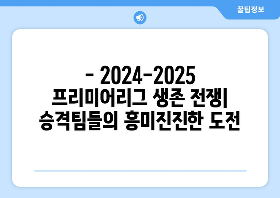 프리미어리그 2024-2025: 승격팀들의 생존 가능성 분석