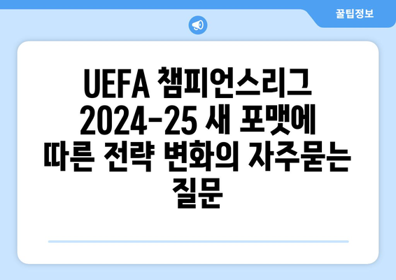 UEFA 챔피언스리그 2024-25 새 포맷에 따른 전략 변화