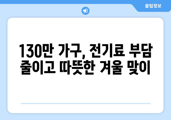 취약계층 130만 가구, 에너지 취약계층 1만5천원 전기료 감면