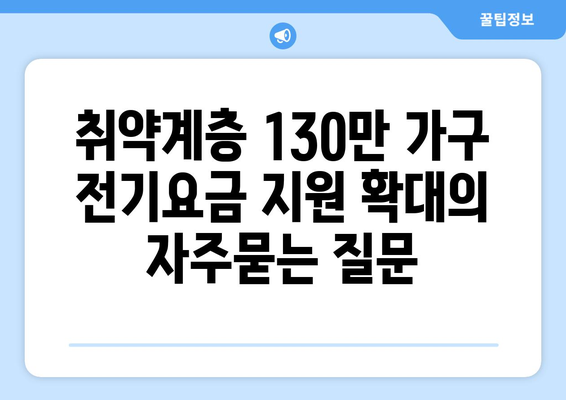 취약계층 130만 가구 전기요금 지원 확대