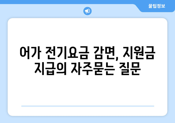 어가 전기요금 감면, 지원금 지급