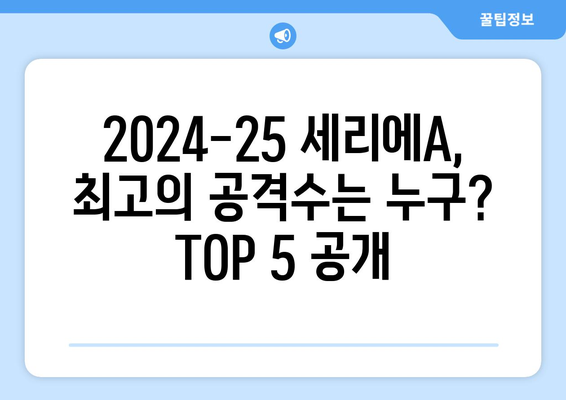 2024-25 세리에A 최고의 공격수 TOP 5