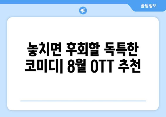 독특한 감성의 코미디: 2024년 8월 OTT 스트리밍 특집