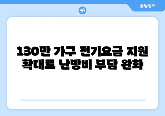 전기 요금 급등 대비 130만 취약 가구에 지원 확대