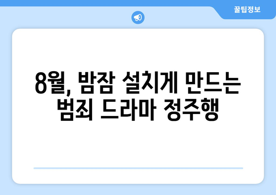 긴장감 넘치는 범죄 드라마: 2024년 8월 OTT 추천작