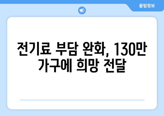 취약계층 130만 가구 전기료 1만5천원 추가 지원, 한동훈 발표