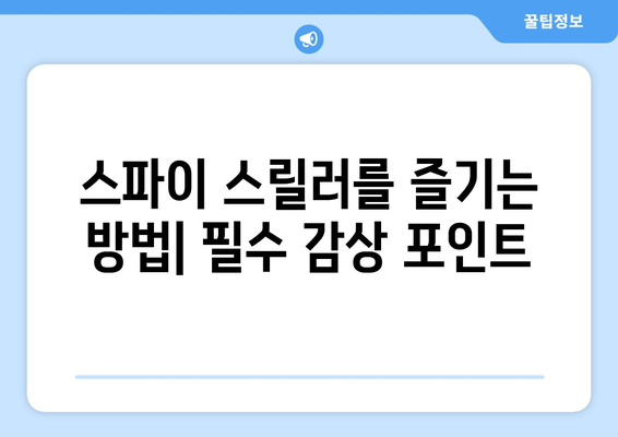 스파이 스릴러의 세계: 2024년 8월 OTT 추천 시리즈