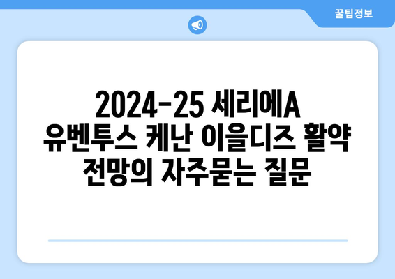 2024-25 세리에A 유벤투스 케난 이을디즈 활약 전망