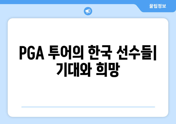 PGA 한국 선수들, PO 2차전 안정권 진출! 김주형 선봉장