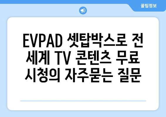 EVPAD 셋탑박스로 전 세계 TV 콘텐츠 무료 시청