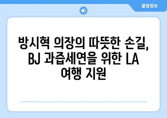 방시혁 의장의 선한 영향력: BJ 과즙세연 LA 여행 도움의 의미