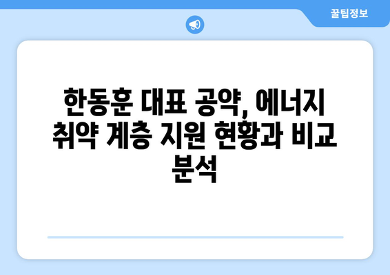 국민의힘 한동훈 대표, 에너지 취약 계층 전기요금 지원 공약