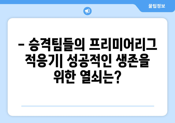 프리미어리그 2024-2025: 승격팀들의 생존 가능성 분석