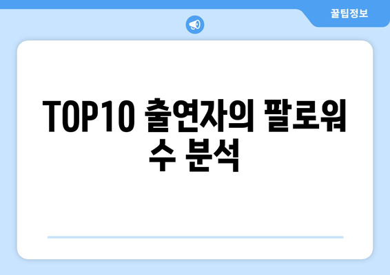 더 인플루언서 TOP10 출연자: 팔로워 수로 본 인기 순위