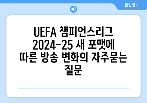 UEFA 챔피언스리그 2024-25 새 포맷에 따른 방송 변화