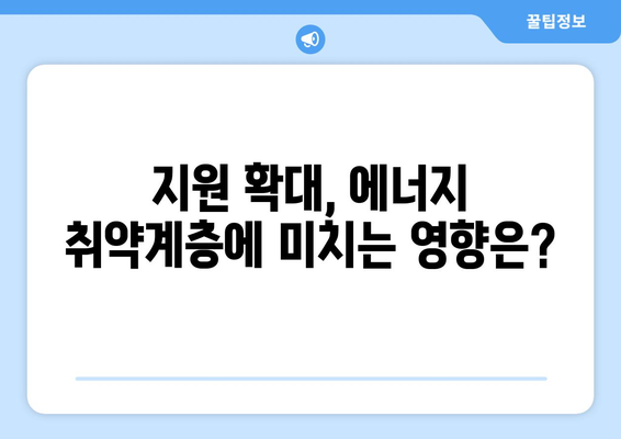 에너지 취약계층 전기요금 지원 확대안