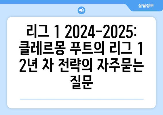 리그 1 2024-2025: 클레르몽 푸트의 리그 1 2년 차 전략