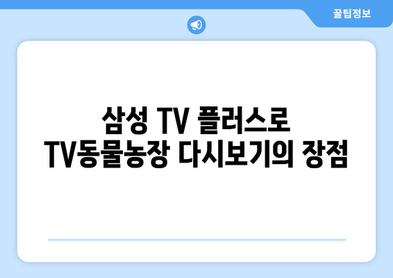 삼성 TV 플러스로 TV동물농장 무료로 다시보기