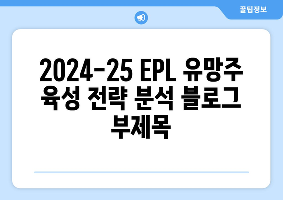 2024-25 EPL 유망주 육성 전략 분석