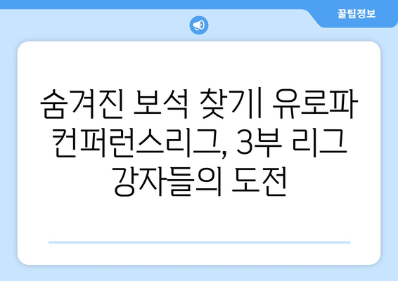 2024-2025 유로파 컨퍼런스리그: 3부 리그에서 주목할 팀들