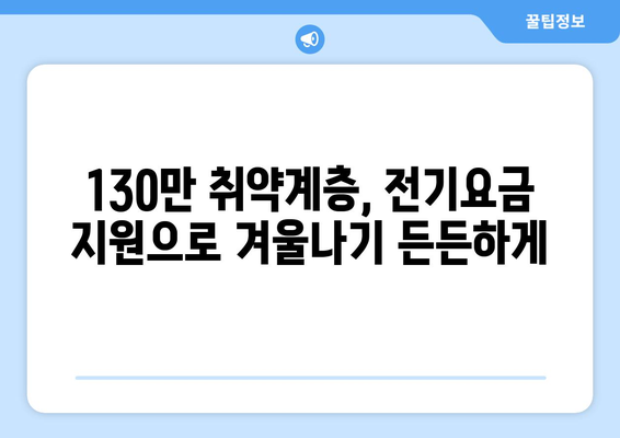 취약계층 130만 가구 대상 전기요금 1만 5000원 지급