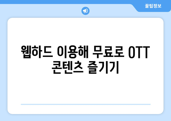 웹하드를 통한 무료 OTT 시청 방법