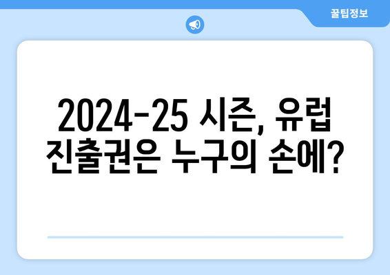 분데스리가 2024-25 시즌 유럽 진출권 경쟁 예측