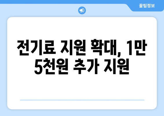 취약 계층 130만 가구에 전기료 1만 5천 원 추가 지원 발표