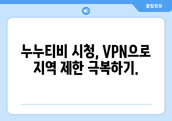 누누티비 VPN 우회, 차단된 사이트 빠르게 접속하기